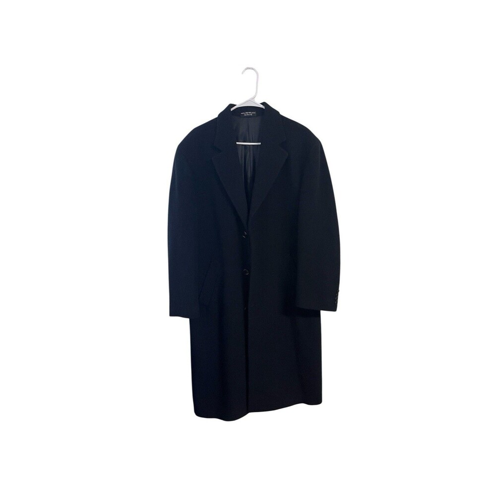 Andrew Fezza Black Overcoat Cashmere Coat Sz 38